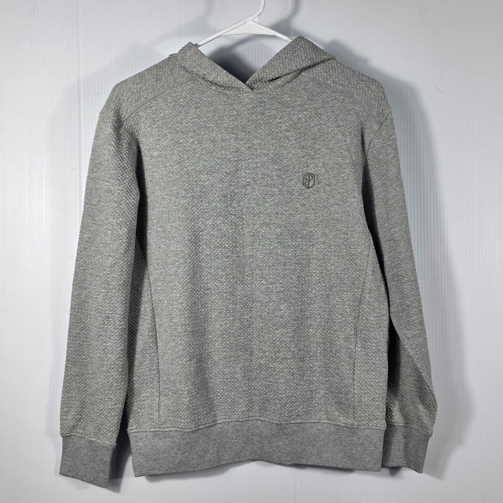 Born Primitive Womens Textured Pullover Hoodie Heather Gray Small Activewear